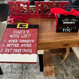 Set of 3 Christmas decor signs